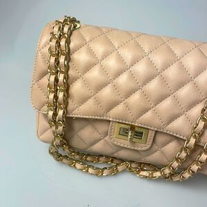 H and S Collection Pink Leather Shoulder Bag